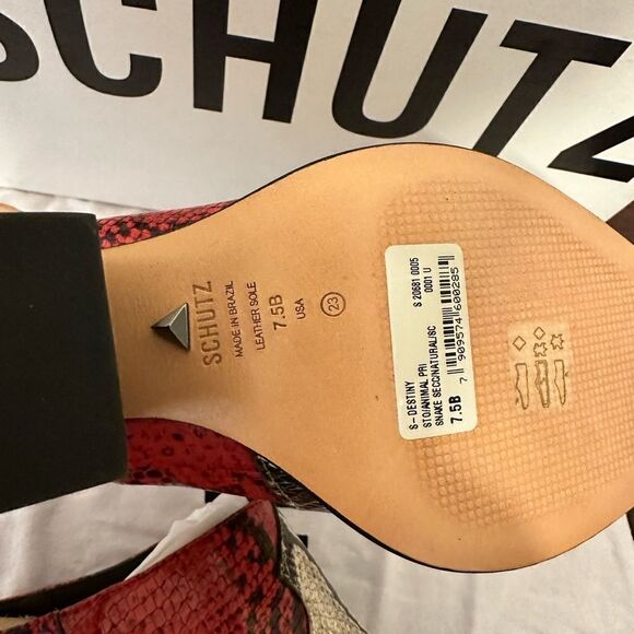 Schutz Destiny leather snakeskin print mule size 7,5 - Picture 10 of 17